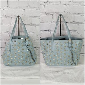 JIMMY CHOO Star Stud Sasha Leather Tote